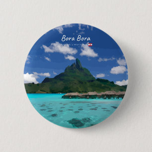 Chapa Redonda De 5 Cm Bora Bora, Polinesia Francesa - Resort de Playa