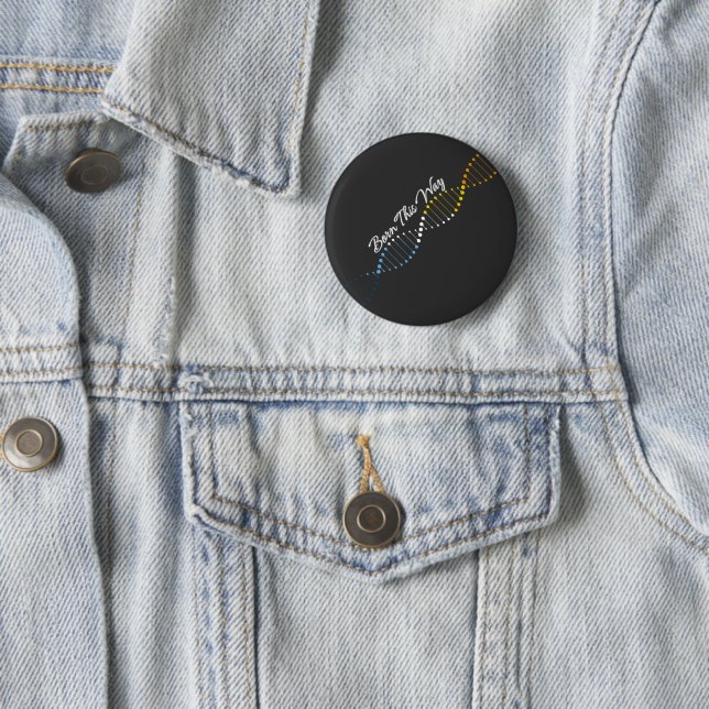 Chapa Redonda De 5 Cm Born This Way - Orgullo AroAce ADN  (In situ)