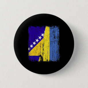Chapa Redonda De 5 Cm Bosnia y Herzegovina Ucrania Media Bandera