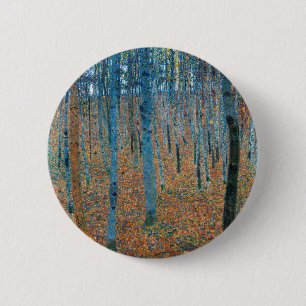 Chapa Redonda De 5 Cm Bosque de abedules de Gustav Klimt