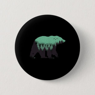Chapa Redonda De 5 Cm Bosque de Osos Naturaleza Oso Pardo Senderismo Caz