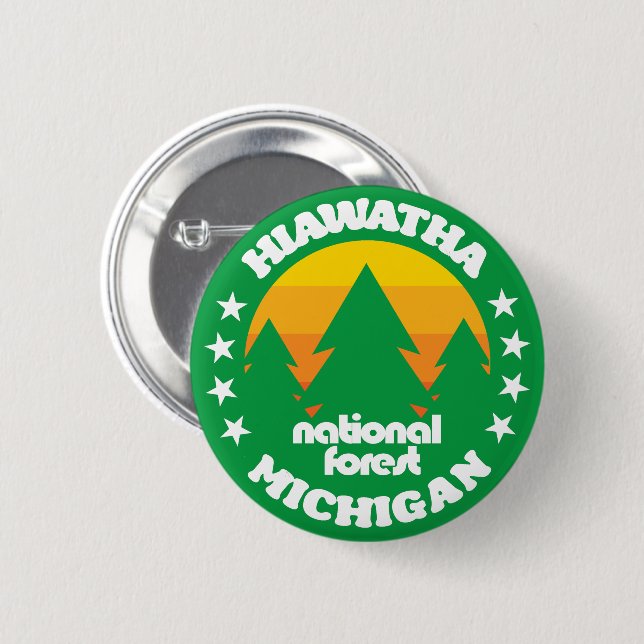 Chapa Redonda De 5 Cm Bosque nacional de Hiawatha (Anverso y reverso)
