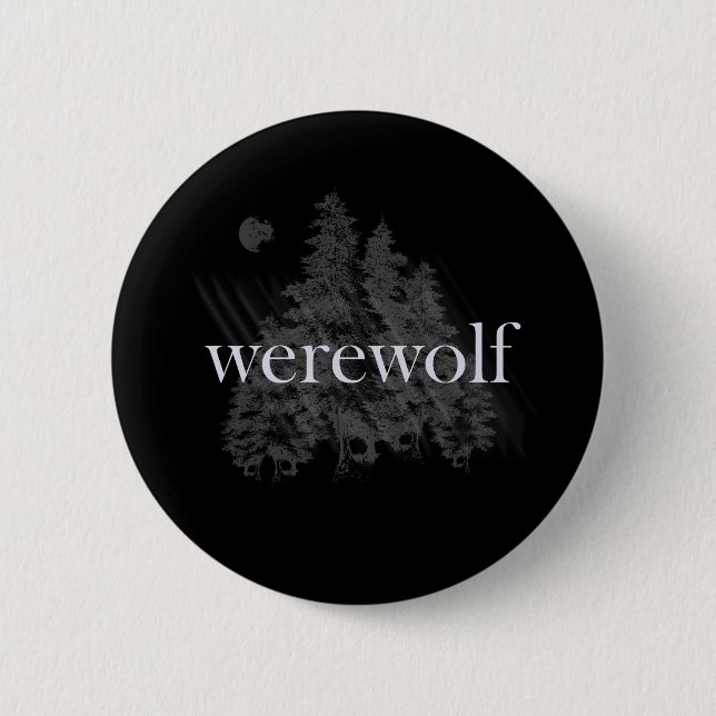 Chapa Redonda De 5 Cm Bosque Werewolf (Anverso)
