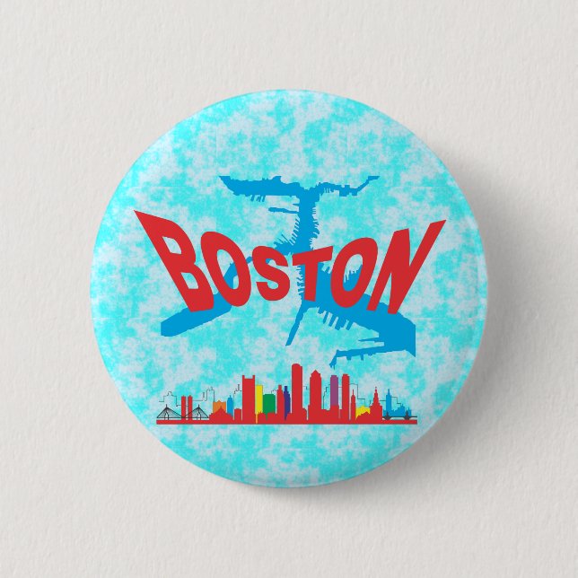 Chapa Redonda De 5 Cm Boston (Anverso)