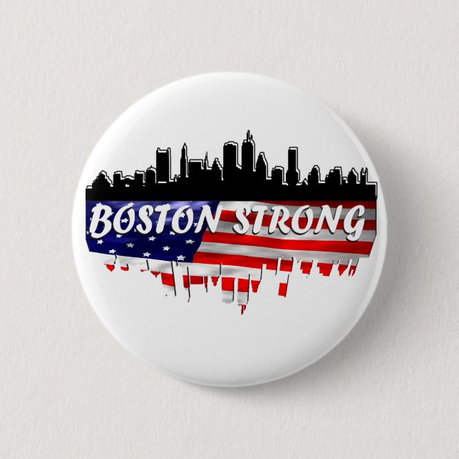 Chapa Redonda De 5 Cm Boston fuerte (Anverso)