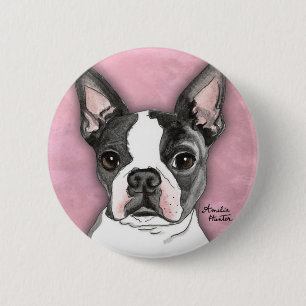 Chapa Redonda De 5 Cm Boston Terrier