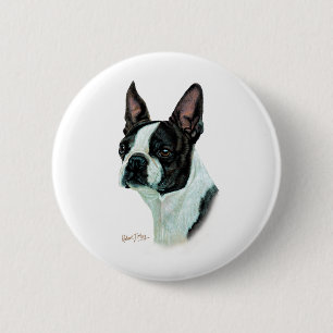 Chapa Redonda De 5 Cm Boston Terrier