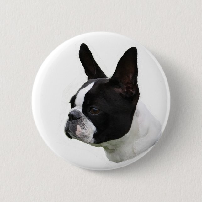 Chapa Redonda De 5 Cm Boston Terrier (Anverso)