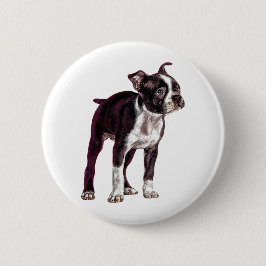 Chapa Redonda De 5 Cm Boston Terrier