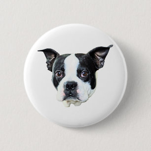Chapa Redonda De 5 Cm Boston Terrier