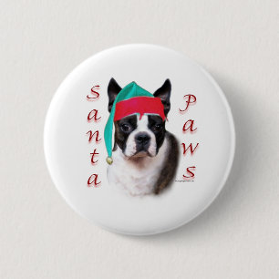 Chapa Redonda De 5 Cm Boston Terrier Santa Paws