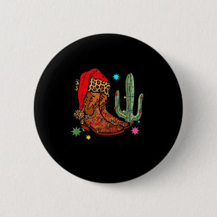 Chapa Redonda De 5 Cm Botas de vaquera de Navidad, regalo divertido de N