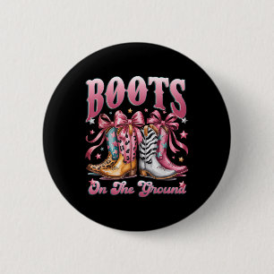 Chapa Redonda De 5 Cm Botas Vaqueras Occidentales Vaquera Rosa Leopardo