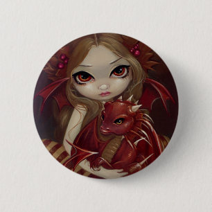 Chapa Redonda De 5 Cm "Botón de Dragonling de la tierra de Siena"