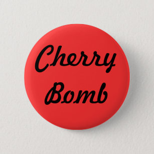 Chapa Redonda De 5 Cm "Botón de la bomba de cereza"