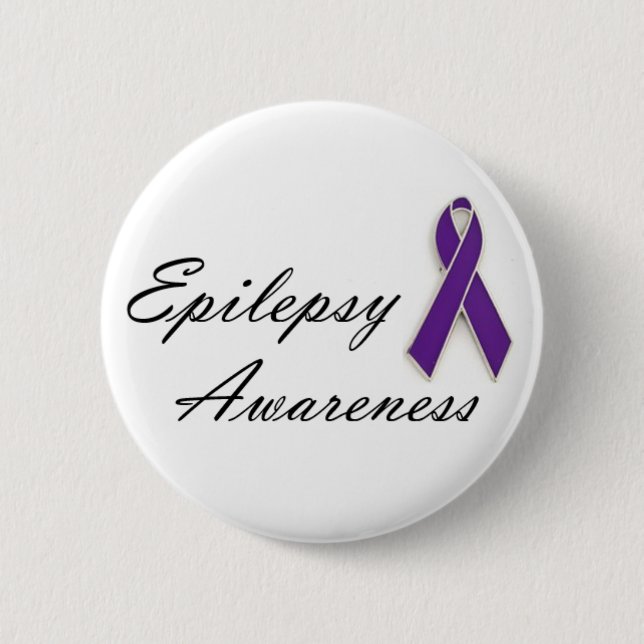 Chapa Redonda De 5 Cm "Botón de la conciencia de la epilepsia" (Anverso)
