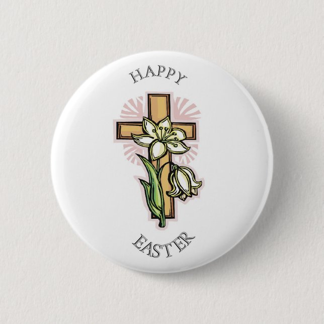 Chapa Redonda De 5 Cm ¡Botón feliz de Pascua! (Anverso)