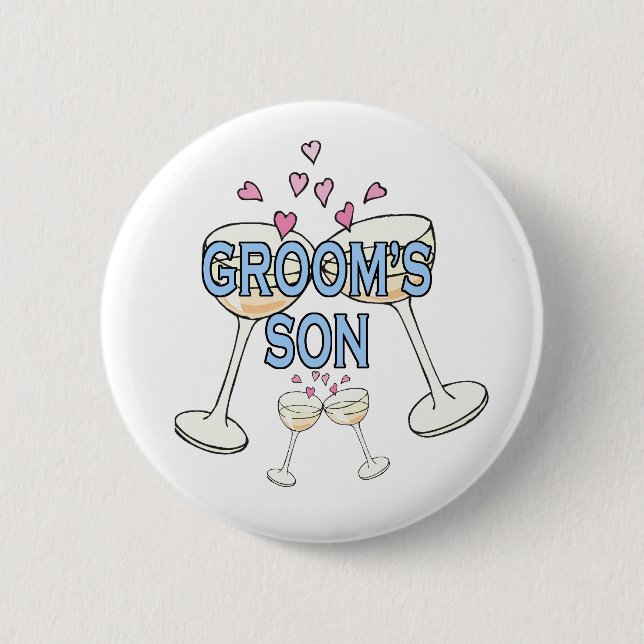 Chapa Redonda De 5 Cm Botón: Hijo de Groom (Anverso)