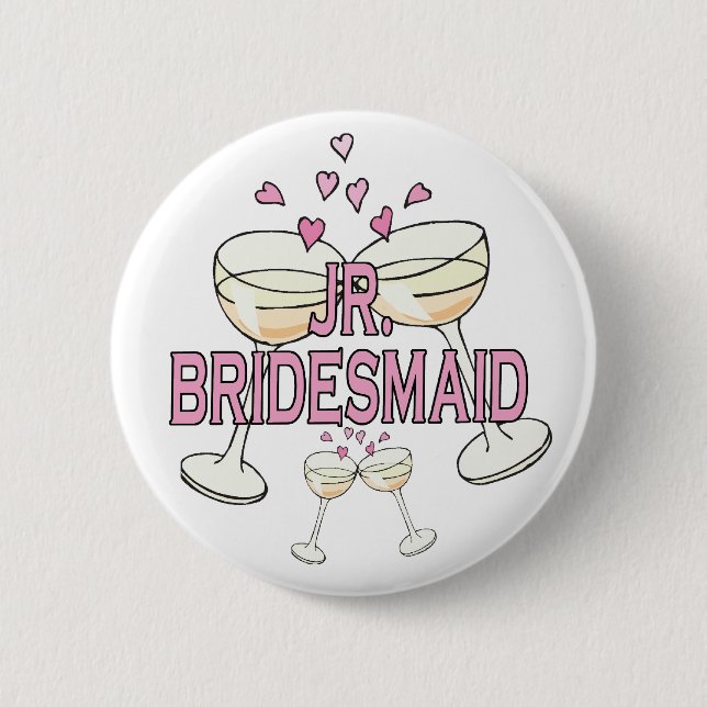 Chapa Redonda De 5 Cm Botón: Jr. Bridesmaid (Anverso)