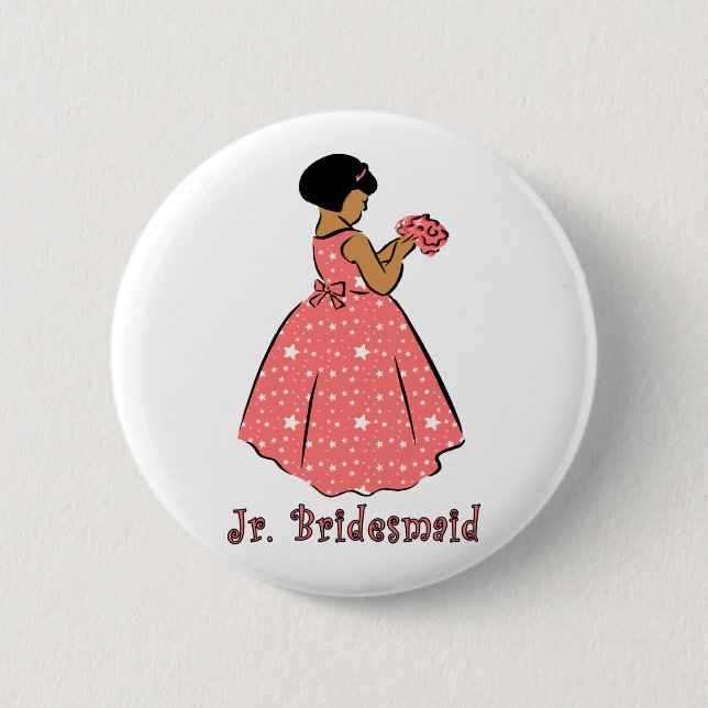 Chapa Redonda De 5 Cm Botón: Jr Bridesmaid B (Anverso)
