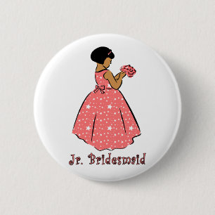 Chapa Redonda De 5 Cm Botón: Jr Bridesmaid B