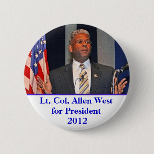 Chapa Redonda De 5 Cm Botón, Lt. Col. Allen West para el presidente 201