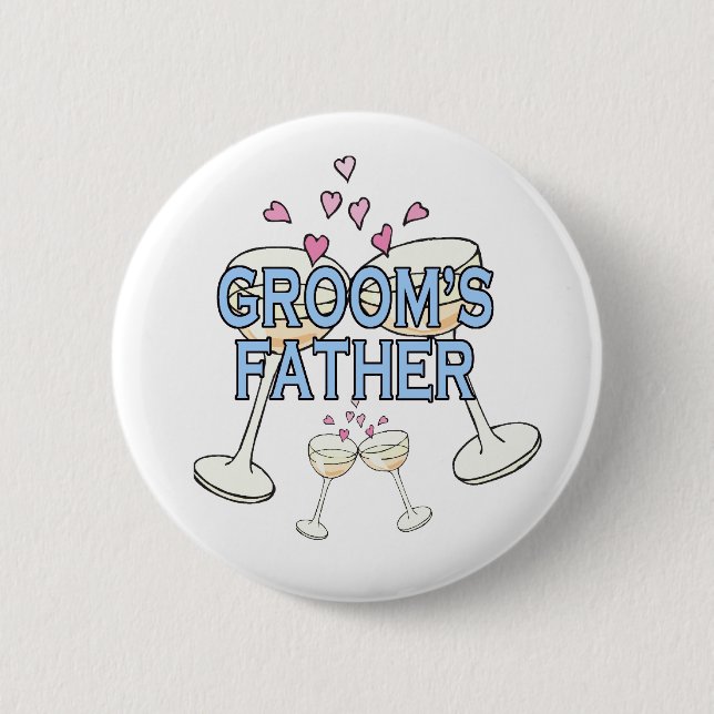 Chapa Redonda De 5 Cm Botón: Padre de Groom (Anverso)