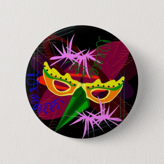 Chapa Redonda De 5 Cm Botón, Pin, Broche-Mardi Gras (Anverso)