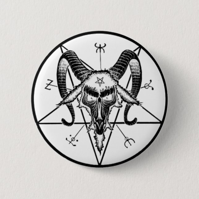 Chapa Redonda De 5 Cm Botón/Pin de Baphomet (Anverso)