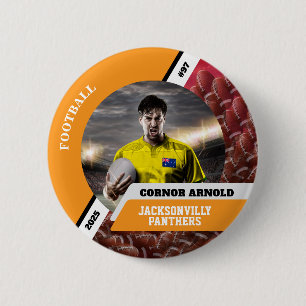 Chapa Redonda De 5 Cm Botón/pin de fútbol deportivo de foto personalizad
