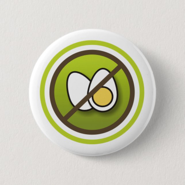 Chapa Redonda De 5 Cm Bóton: Símbolo sem Ovos (Anverso)