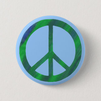 Chapa Redonda De 5 Cm Botones azulverdes mezclados del signo de la paz