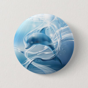 Chapa Redonda De 5 Cm Botones Blue Dolphin