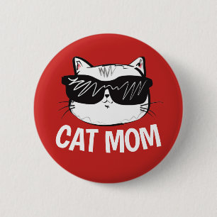 Chapa Redonda De 5 Cm Botones CAT MOM