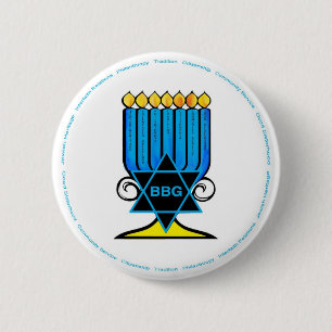 Chapa Redonda De 5 Cm ¡Botones de BBG Menorah!