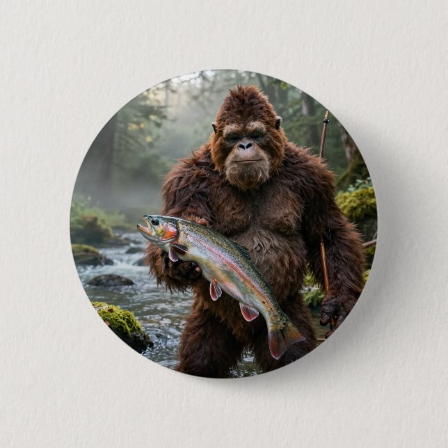 Chapa Redonda De 5 Cm Botones de Bigfoot (Anverso)