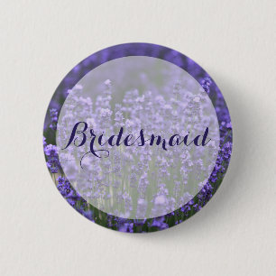 Chapa Redonda De 5 Cm Botones de casamiento de lavanda púrpura de la dam