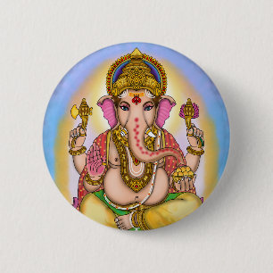 Chapa Redonda De 5 Cm Botones de diseñador Lord Ganesha