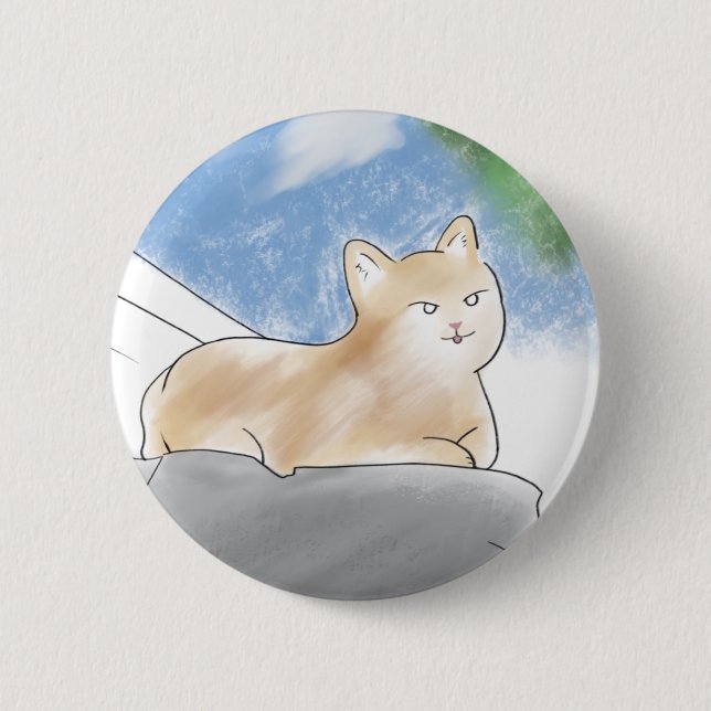 Chapa Redonda De 5 Cm botones de gato (Anverso)