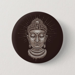 Chapa Redonda De 5 Cm Botones de Ilustracion Buda