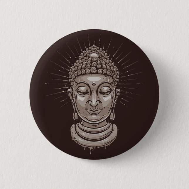 Chapa Redonda De 5 Cm Botones de Ilustracion Buda (Anverso)