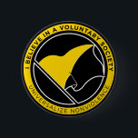 Chapa Redonda De 5 Cm Botones de la bandera de AnCap<br><div class="desc">botones de la bandera del Anarcho-capitalista.  Me lee "creen en una sociedad voluntaria.  Universalize el nonviolence. 

El color de fondo es adaptable cuando usted hace clic el "personalizar él" botón.</div>
