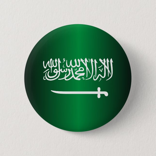 Chapa Redonda De 5 Cm Botones de la bandera saudita (Anverso)