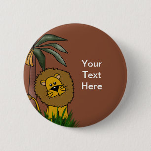 Chapa Redonda De 5 Cm Botones de león