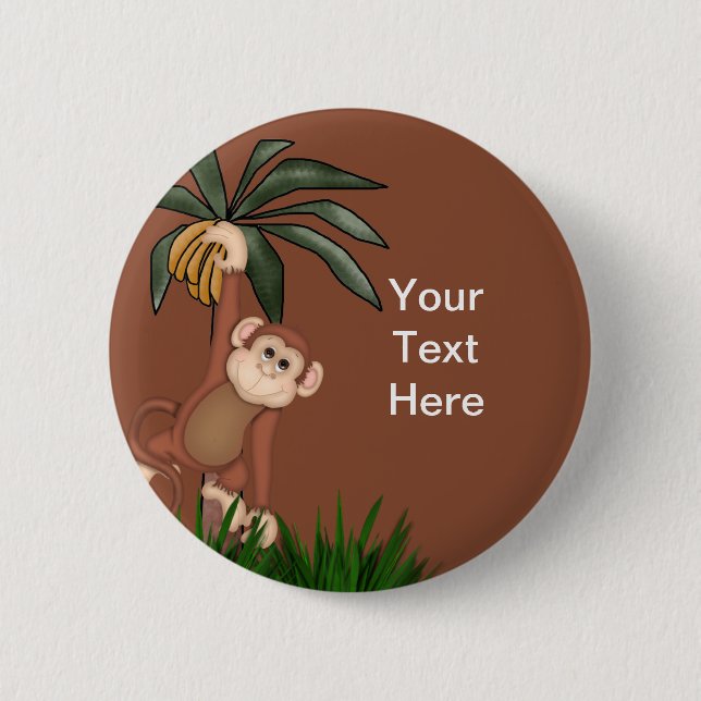 Chapa Redonda De 5 Cm Botones de mono (Anverso)