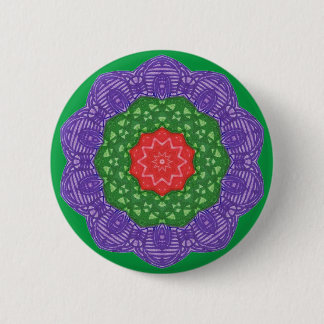 Chapa Redonda De 5 Cm Botones de Navidades Verde Púrpura Festividad