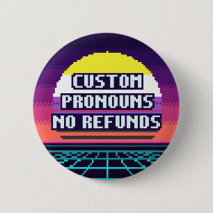 Chapa Redonda De 5 Cm Botones de Orgullo No Binario con Pronombres Perso