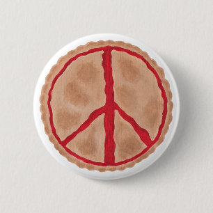 Chapa Redonda De 5 Cm Botones de pastel de signos de paz de cereza
