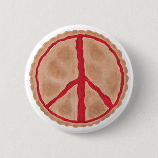 Chapa Redonda De 5 Cm Botones de pastel de signos de paz de cereza
