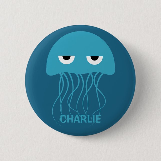 Chapa Redonda De 5 Cm Botones de personalizado de medusas divertidas (Anverso)